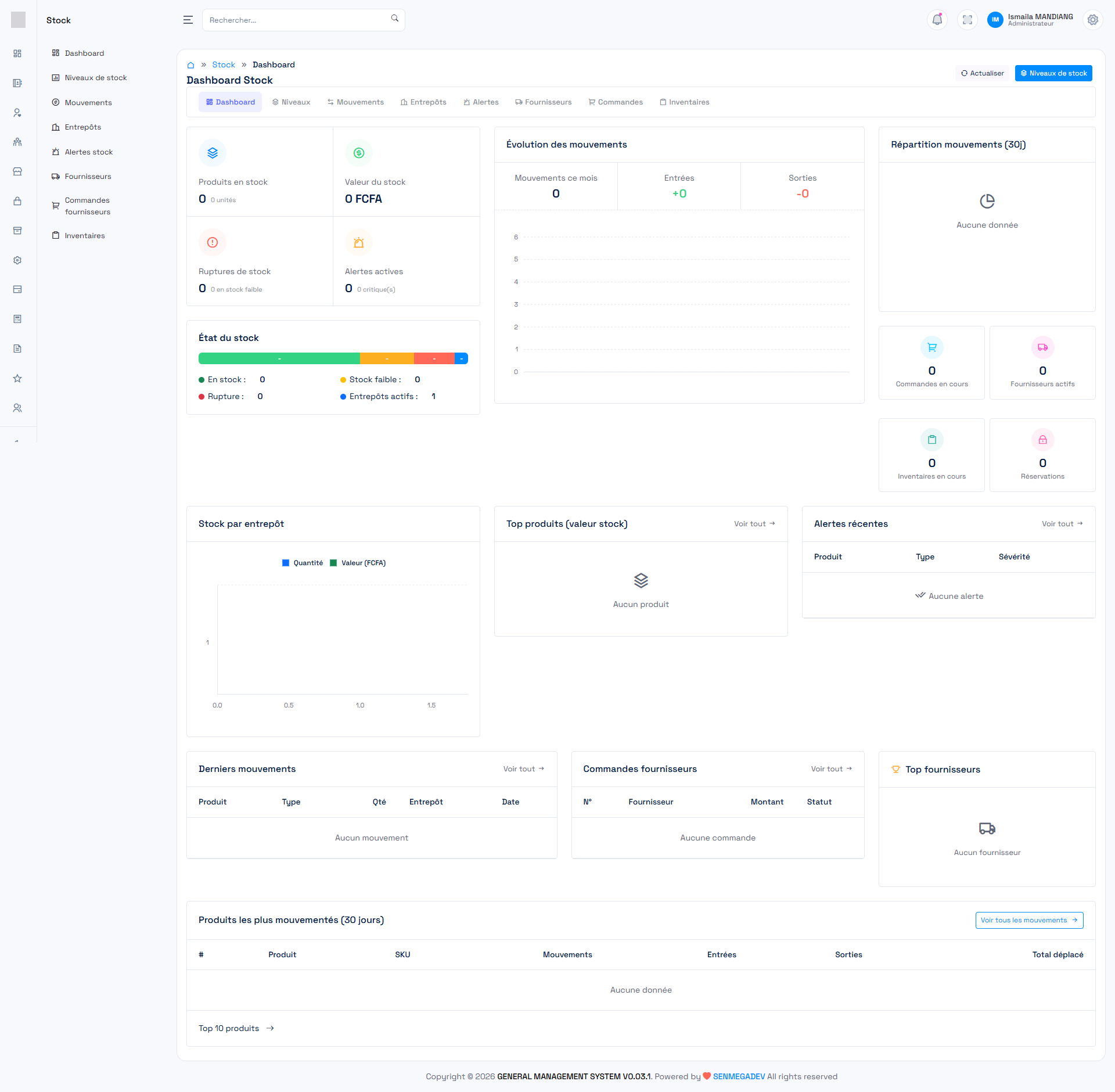 Module Stock et Inventaire GENERAL MS — Multi-entrepôts